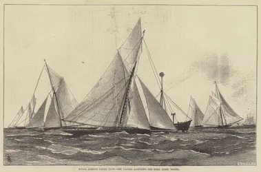 Royal London Yacht Club, die Yachten umrunden das Nore Light Vessel